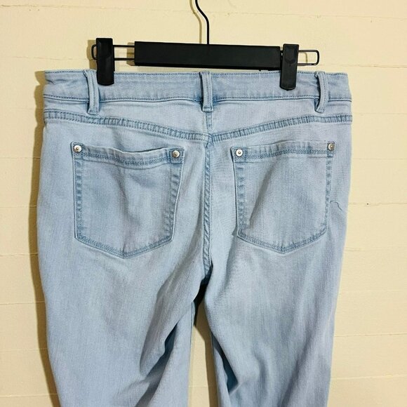 J. Jill Denim Light Wash Authentic Fit Cropped Jeans SZ 6 Cotton Tencel Lyocell - Picture 6 of 9